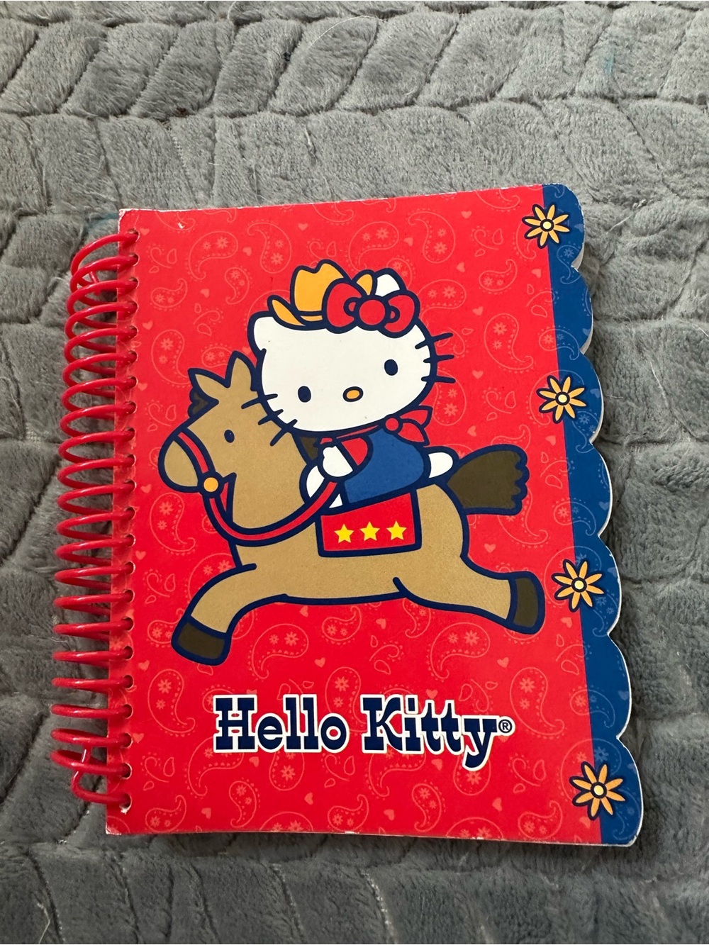 Hello Kitty Red Spiral Notebook with Blue Trim